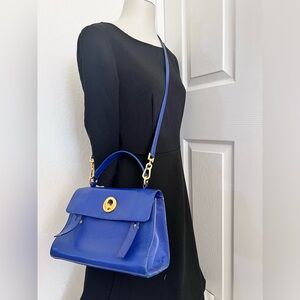 Saint Laurent Muse 2 Blue Leather HandBag w/Shoulder Strap Authentic Preloved